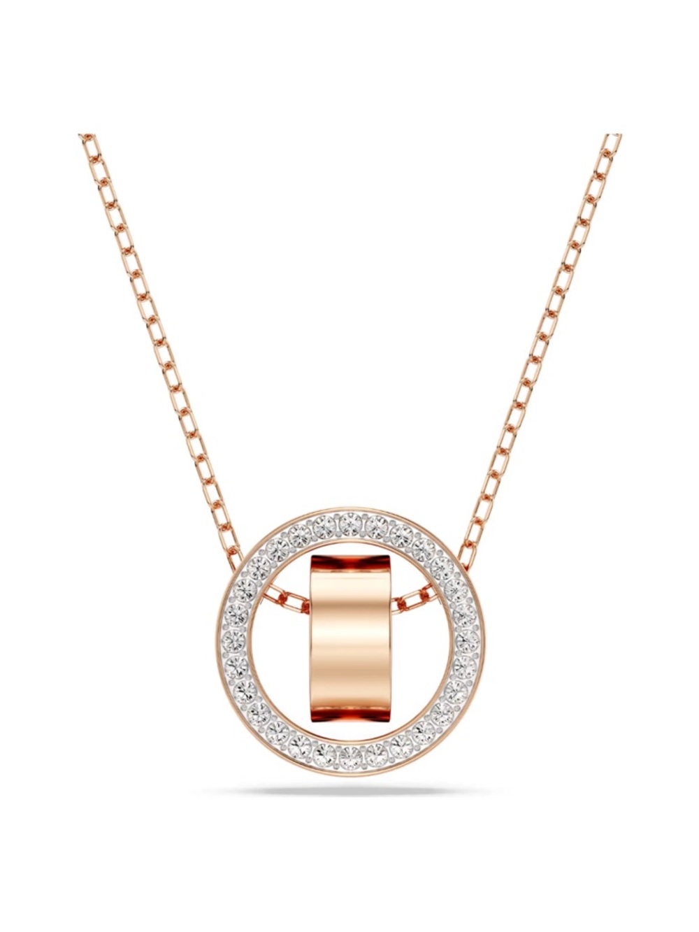 Swarovski Dextera Rose Gold Crystal Ring Pendant Necklace